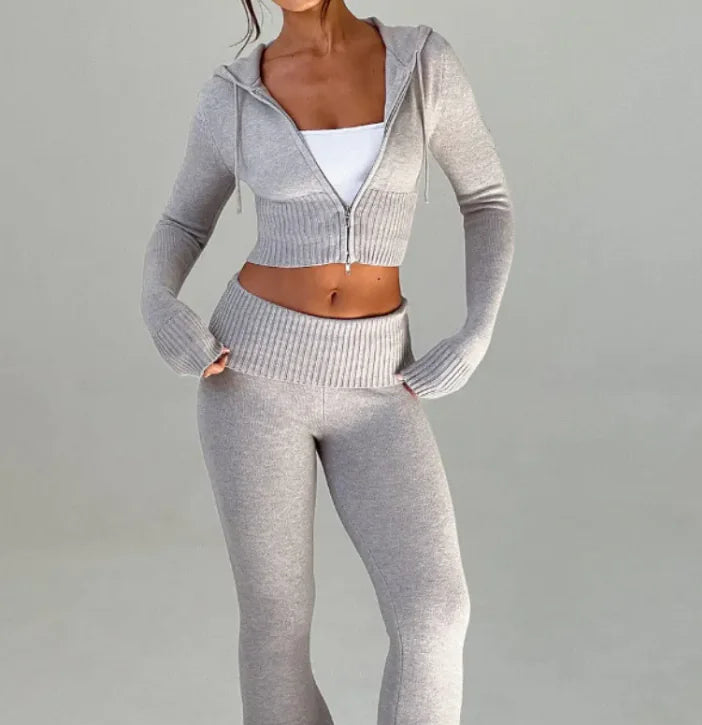 Slim Fit Casual Hoodie & Pants Suit