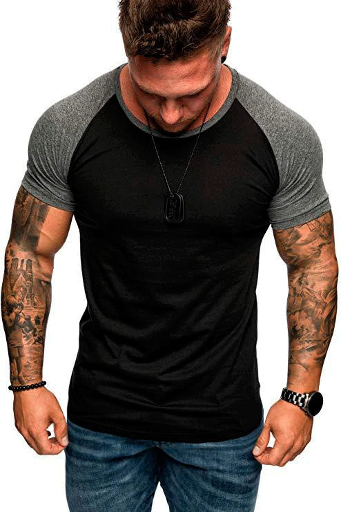 Custom Men's Short Tee Top Cotton Muscle Gym T-Shirt Sports Workout Gym Top