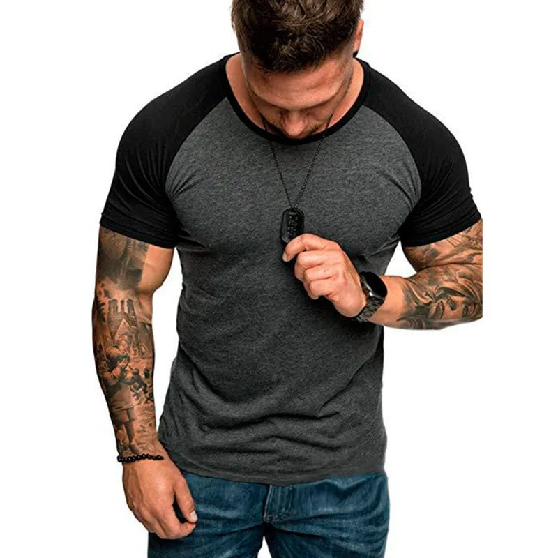 Custom Men's Short Tee Top Cotton Muscle Gym T-Shirt Sports Workout Gym Top