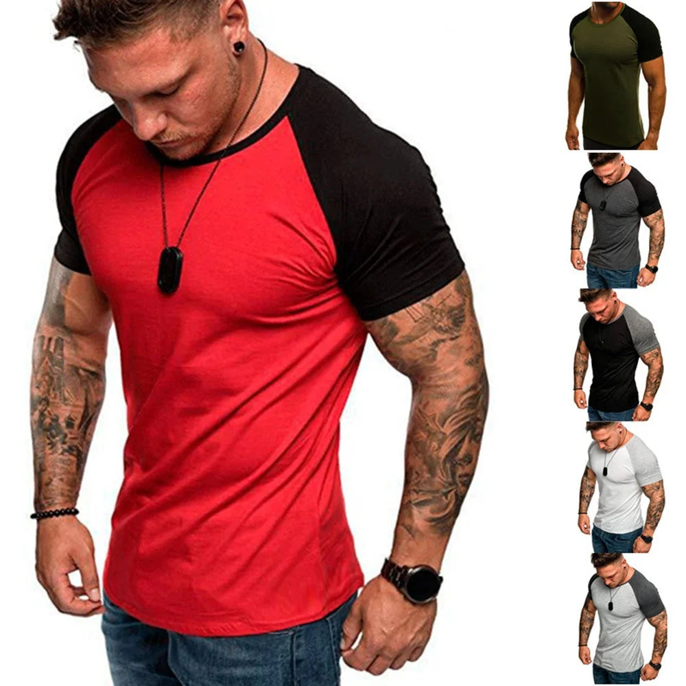 Custom Men's Short Tee Top Cotton Muscle Gym T-Shirt Sports Workout Gym Top