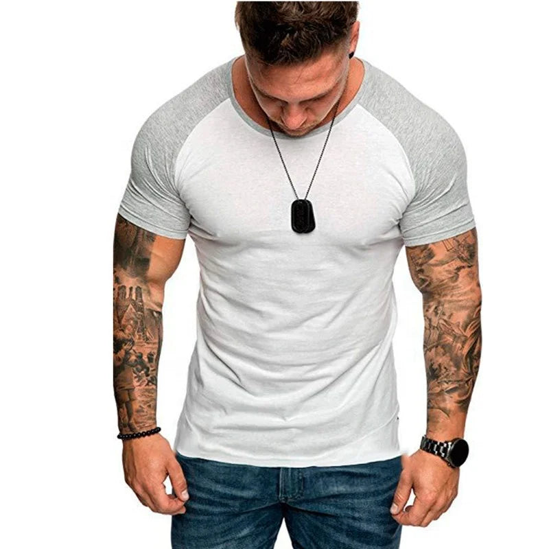 Custom Men's Short Tee Top Cotton Muscle Gym T-Shirt Sports Workout Gym Top