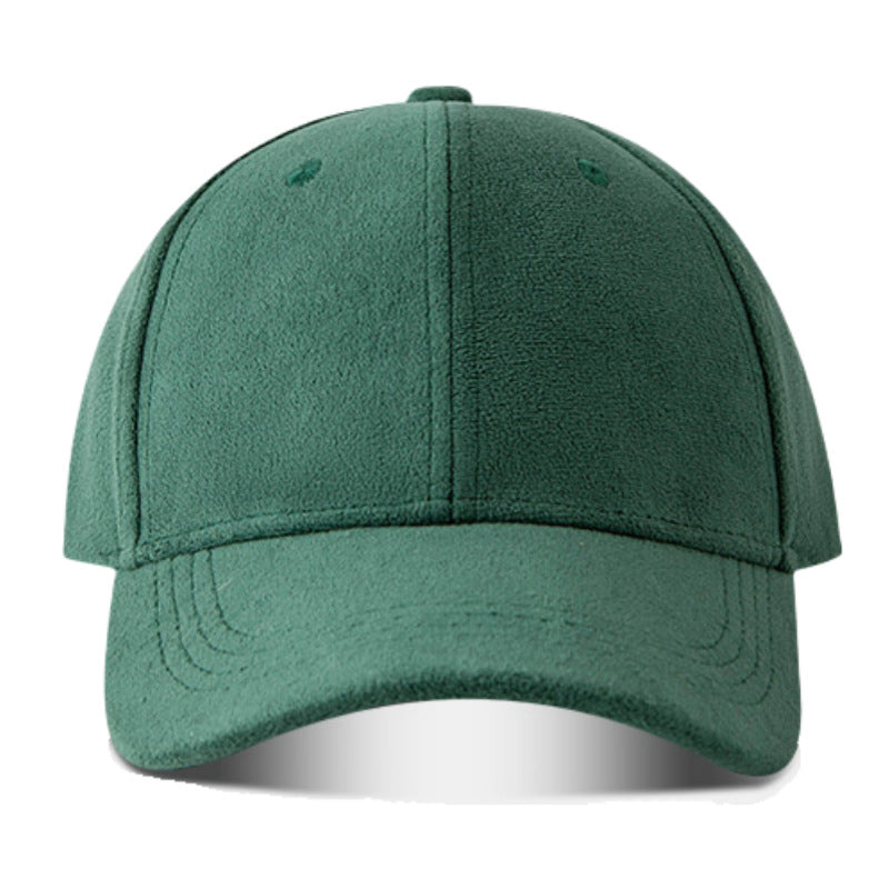 Suede Solid Color Soft Top Baseball Cap Simple Lambswool