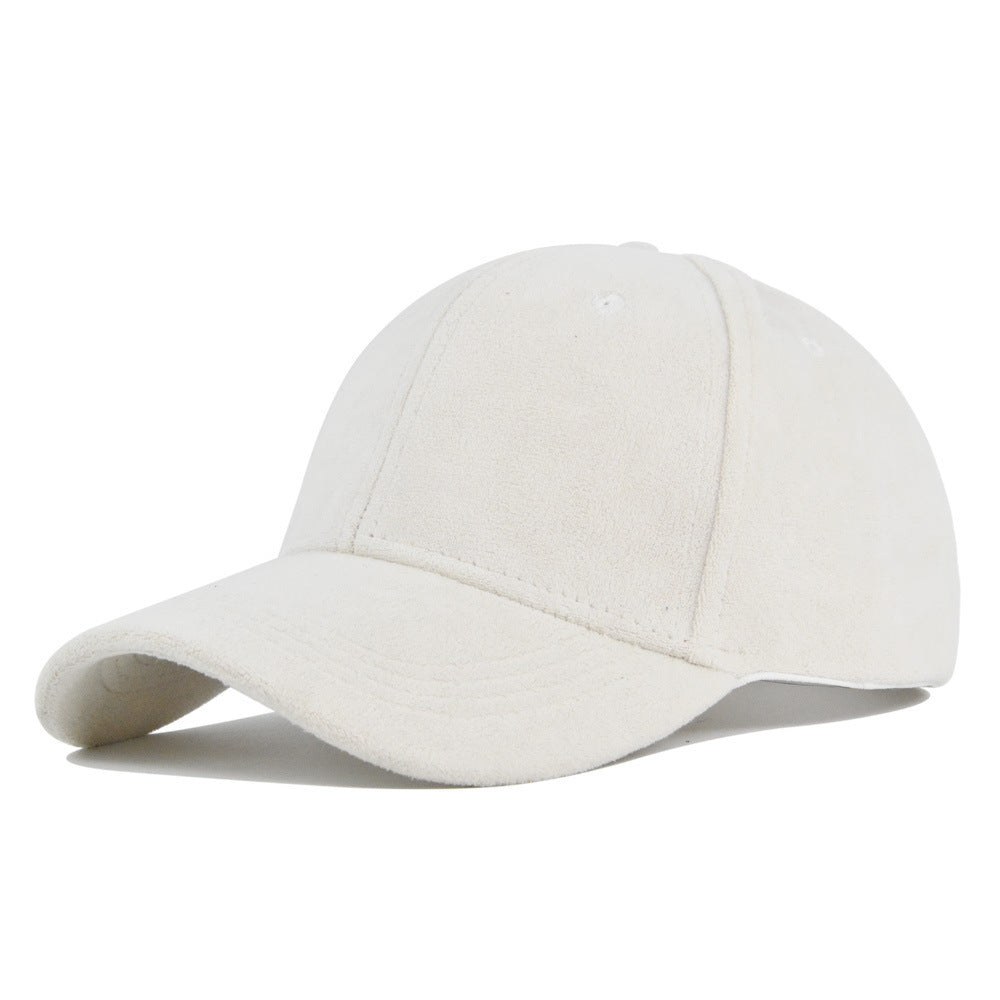 Suede Solid Color Soft Top Baseball Cap Simple Lambswool