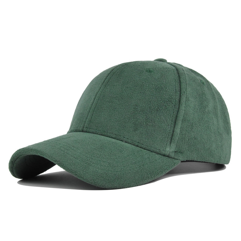 Suede Solid Color Soft Top Baseball Cap Simple Lambswool