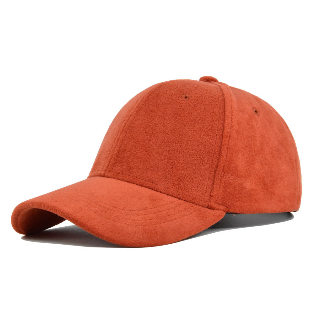 Suede Solid Color Soft Top Baseball Cap Simple Lambswool