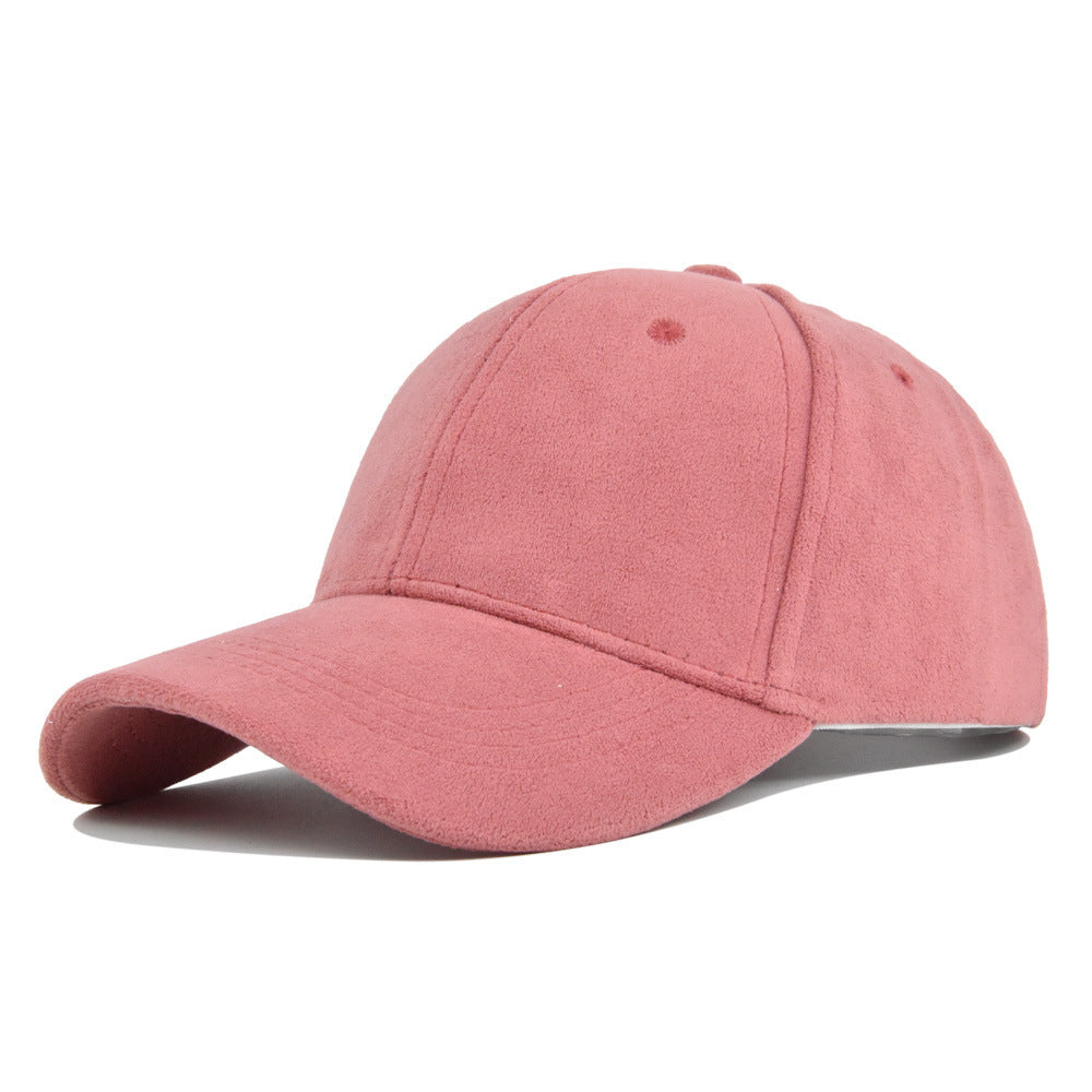 Suede Solid Color Soft Top Baseball Cap Simple Lambswool