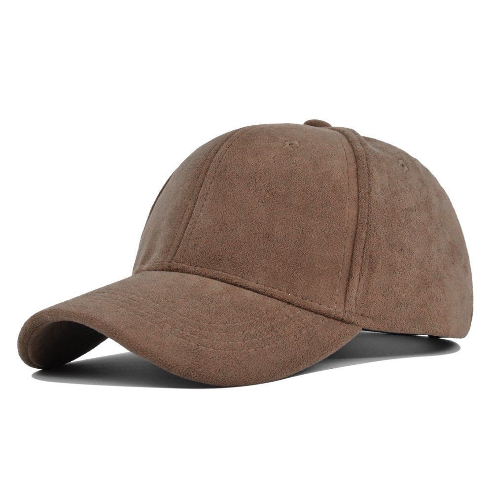 Suede Solid Color Soft Top Baseball Cap Simple Lambswool