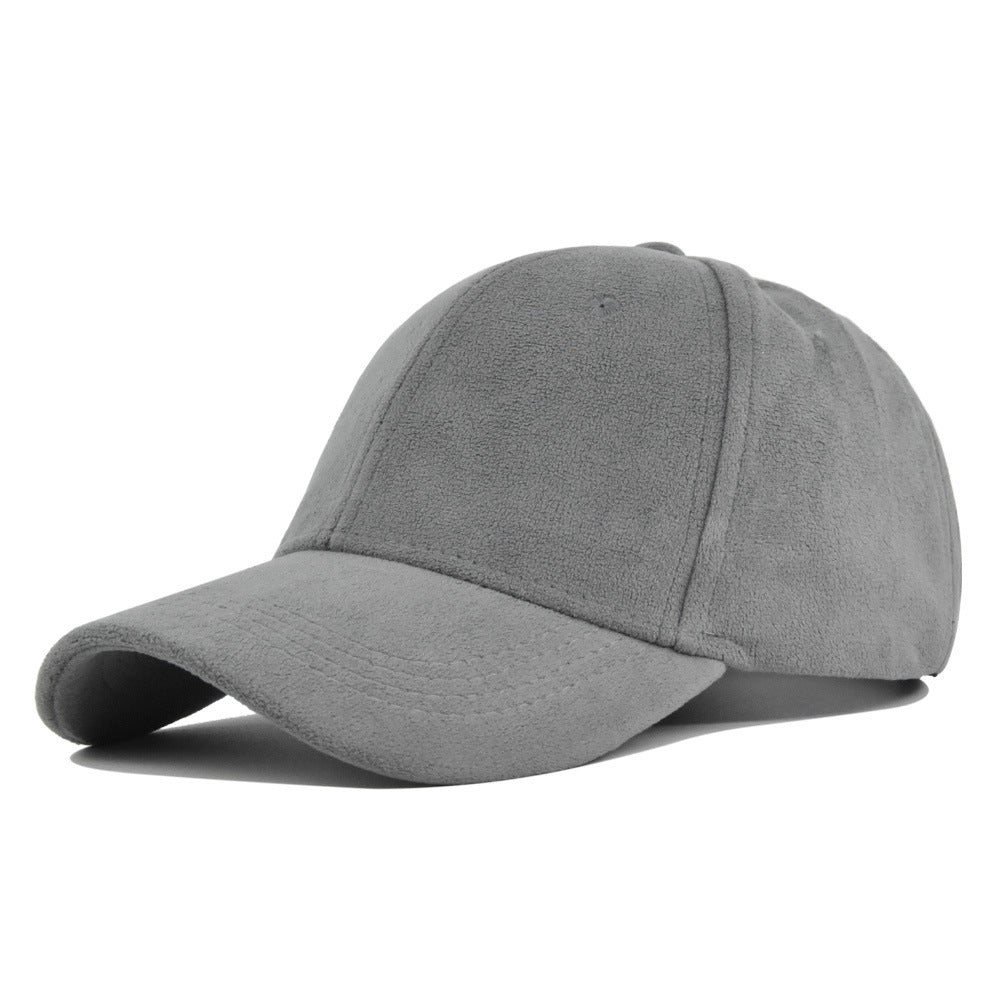 Suede Solid Color Soft Top Baseball Cap Simple Lambswool