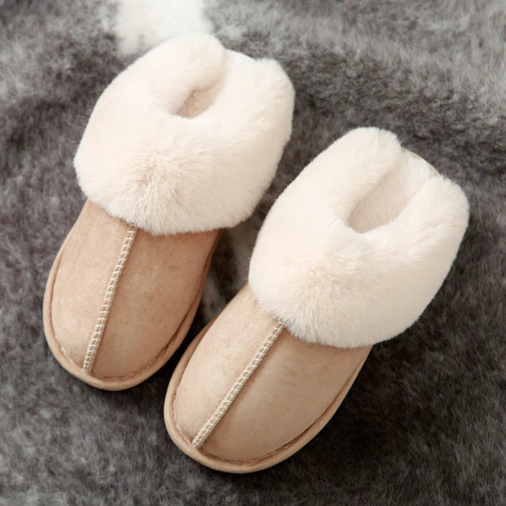 Winter 2024 Warm Soft Women's Fashion and Indoor Plush Slippers Australian U Style High Quality  Cotton Shoes Size 35-45