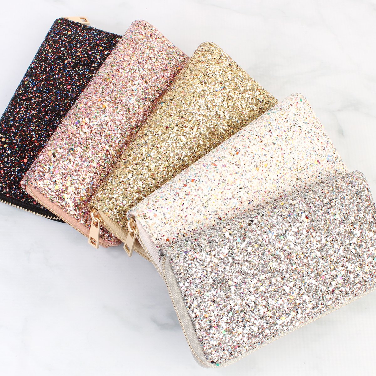 Hdg1883 - Glitter Zipper Wallet