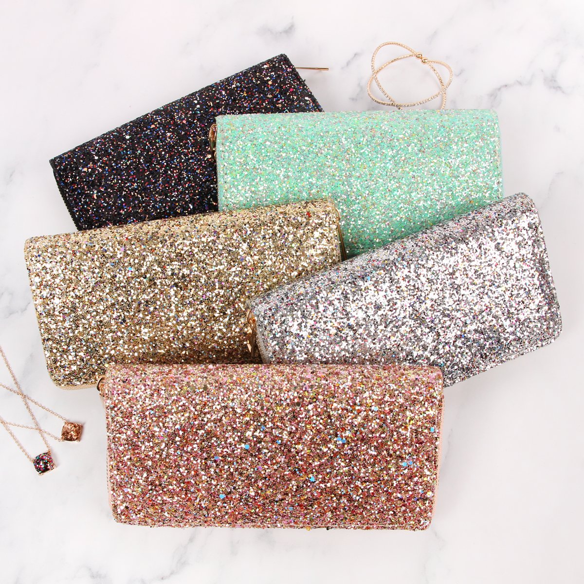 Hdg1883 - Glitter Zipper Wallet