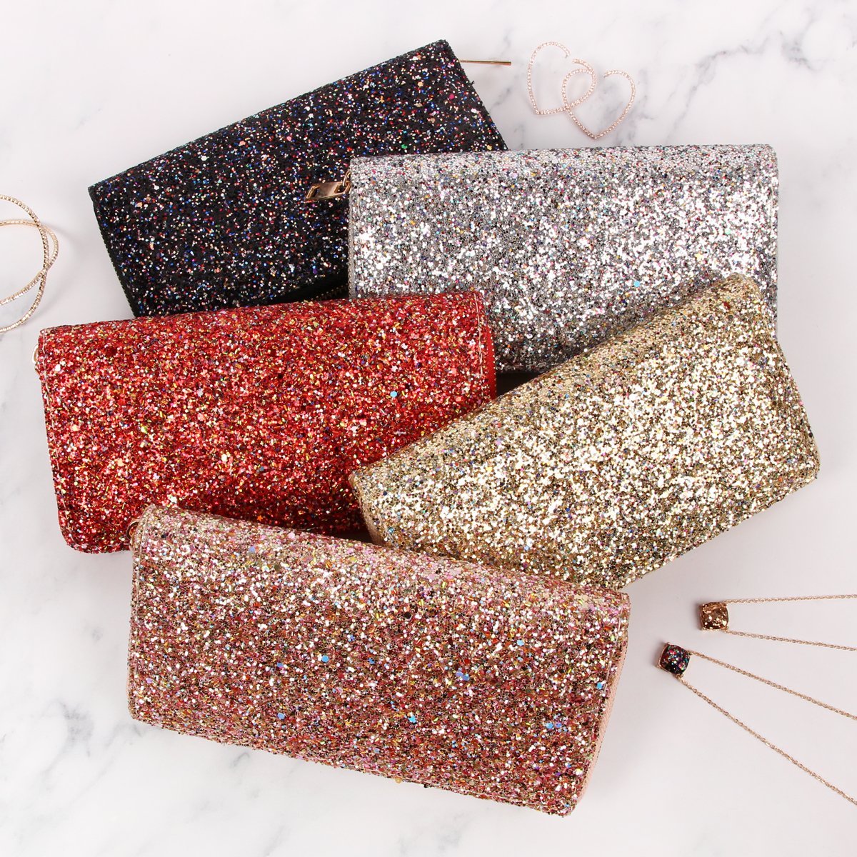 Hdg1883 - Glitter Zipper Wallet